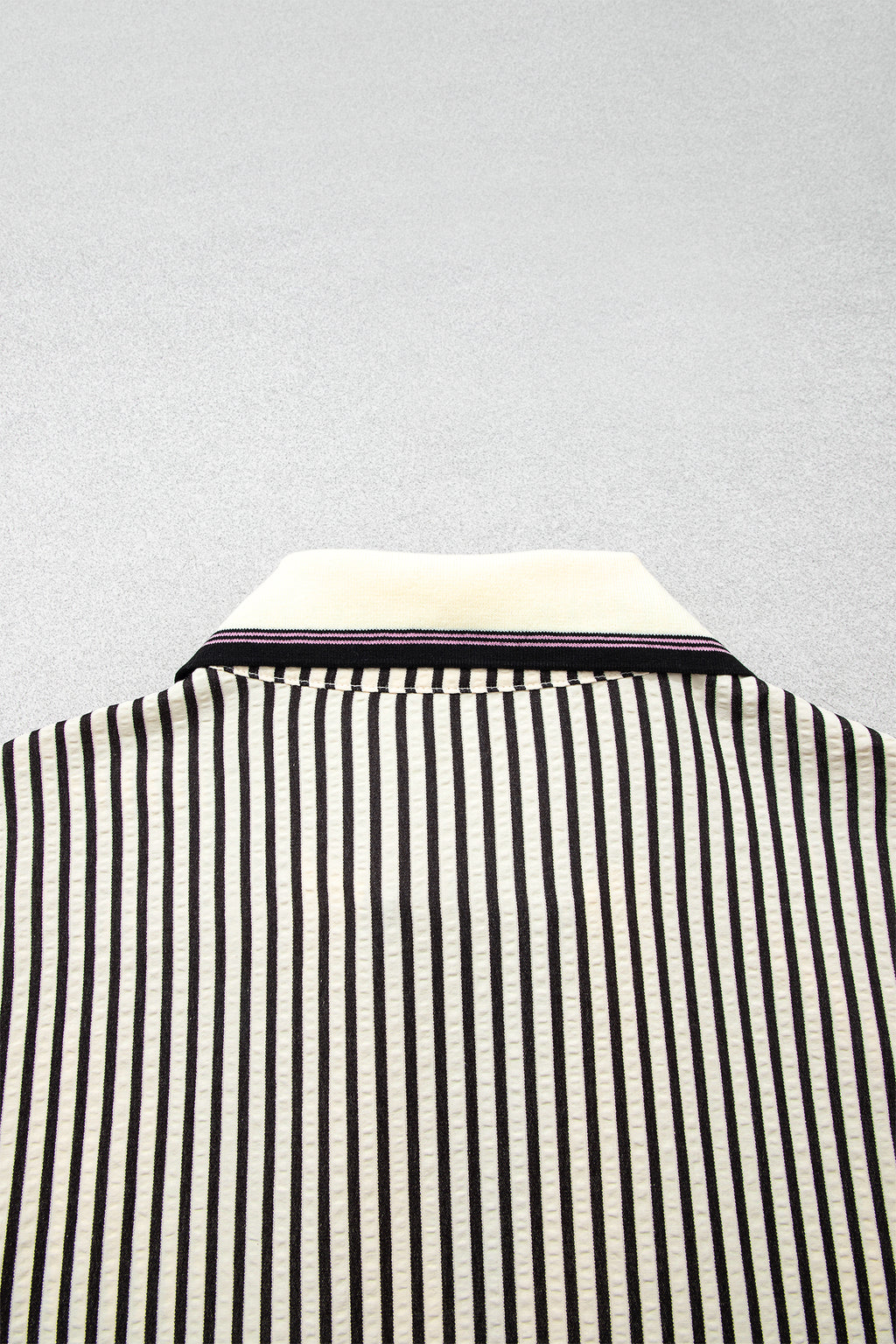 Black Stripe Patchwork Striped V Neck Tunic Plus Size Blouse