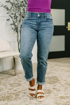 Becky Mid Rise Cool Denim Boyfriend  Jean