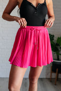 Just a Flirt Pleated Skirt in Magenta